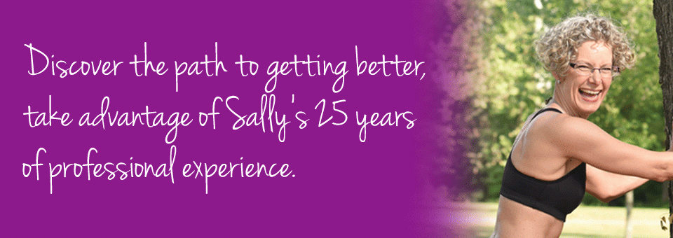 Sally smiling beside a tree: Discover the path to getting better, take advantage of Sally's 25 years of professional experience.