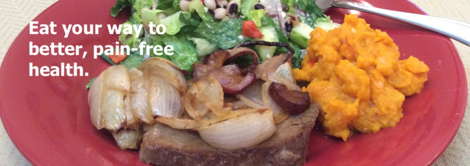 Dinner plate filled with food: Eat your way to better, pain-free health