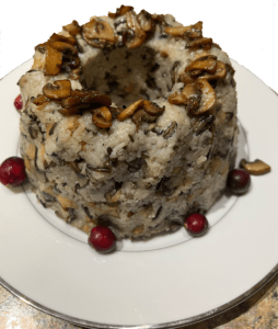 Wild rice pilaf from ring mold